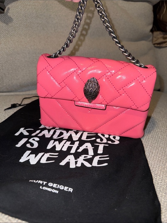 Kurt Geiger Handbags - Kurt Geiger Pink Quilted Chain-Handle Bag